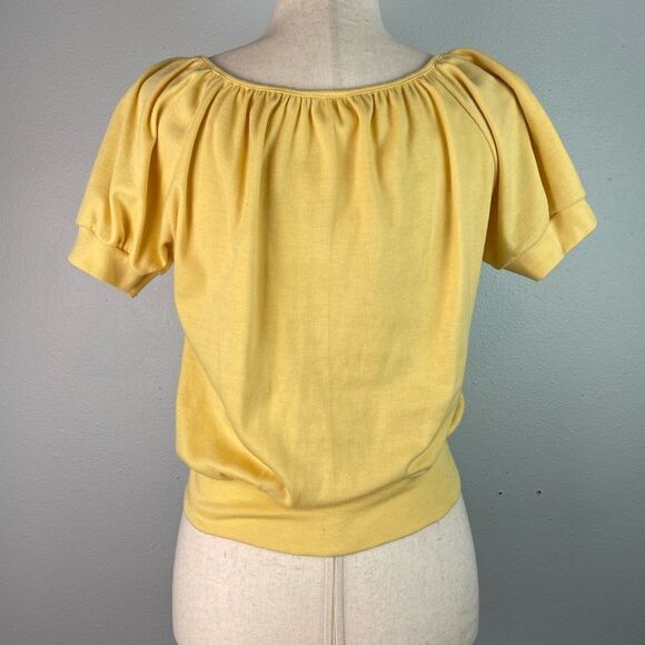 Vintage Land N’ Sea Yellow Crop Top Size L EUC - Picture 4 of 6